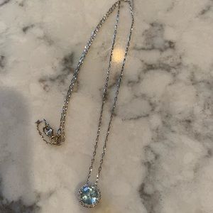 Blue topaz and diamond necklace